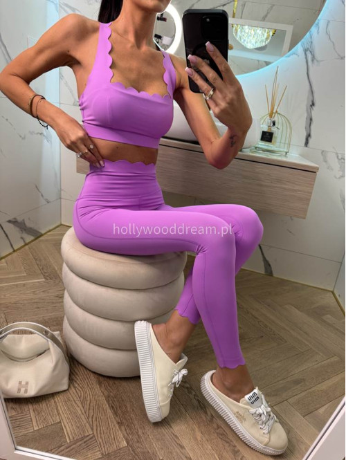 !!PRE ORDER WYSYŁKA PO 30.05!! Komplet top na ramiączkach+ legginsy ALESSI fioletowy 89 - photo #4