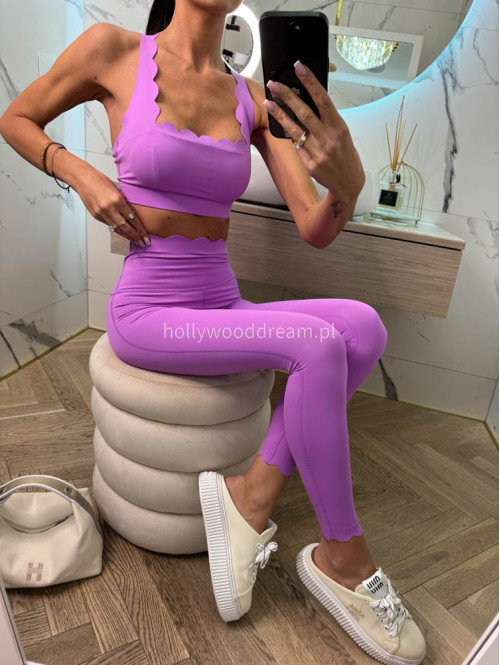 !!PRE ORDER WYSYŁKA PO 30.05!! Komplet top na ramiączkach+ legginsy ALESSI fioletowy 89 - photo #5