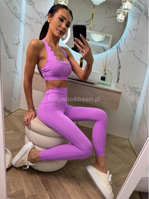 !!PRE ORDER WYSYŁKA PO 30.05!! Komplet top na ramiączkach+ legginsy ALESSI fioletowy 89 - photo #6