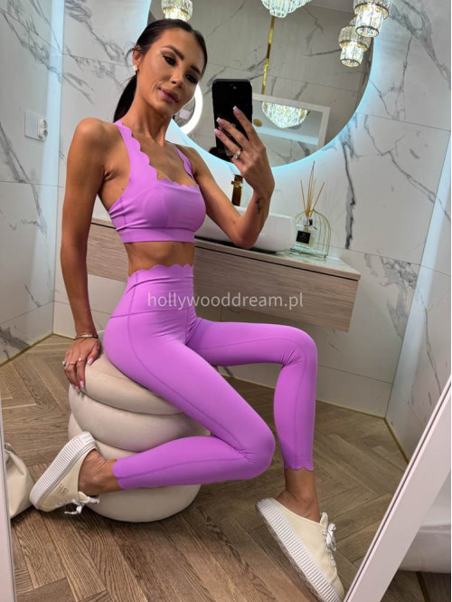 !!PRE ORDER WYSYŁKA PO 30.05!! Komplet top na ramiączkach+ legginsy ALESSI fioletowy 89 - photo #7
