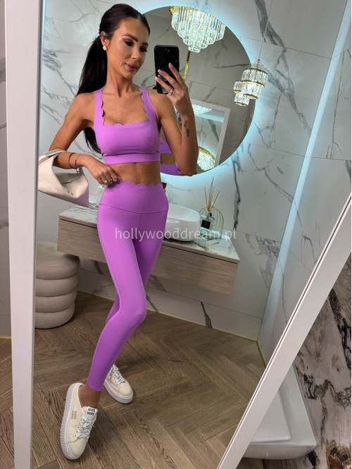 !!PRE ORDER WYSYŁKA PO 30.05!! Komplet top na ramiączkach+ legginsy ALESSI fioletowy 89 - photo #10