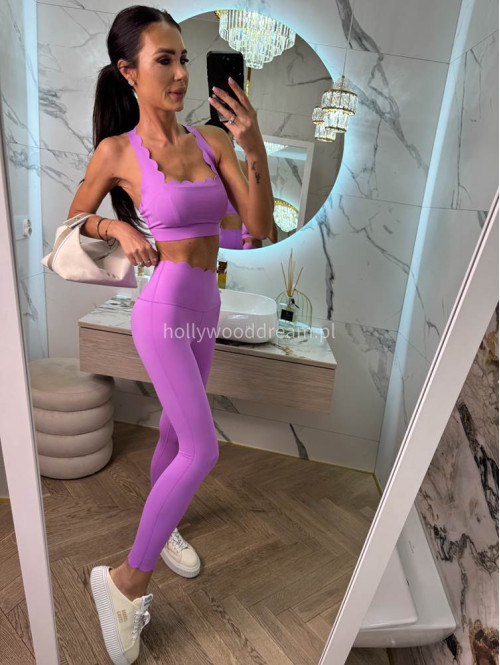 !!PRE ORDER WYSYŁKA PO 30.05!! Komplet top na ramiączkach+ legginsy ALESSI fioletowy 89 - photo #11