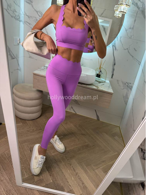 !!PRE ORDER WYSYŁKA PO 30.05!! Komplet top na ramiączkach+ legginsy ALESSI fioletowy 89 - photo #14