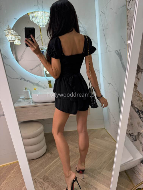Sukienko-kombinezon na krótki rękaw z falbanami GIRLS czarny 26 - photo #10