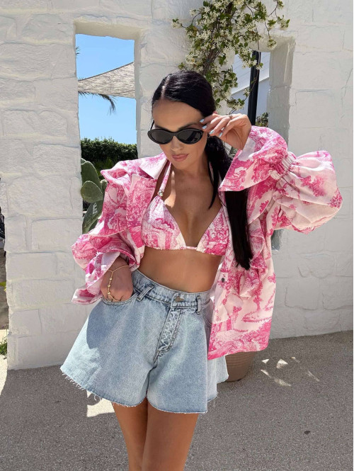 Bikini LA MILLA fuksjowe wzory kremowe 25