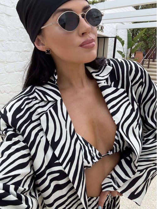 Bikini LA MILLA zebra czarno biała 25
