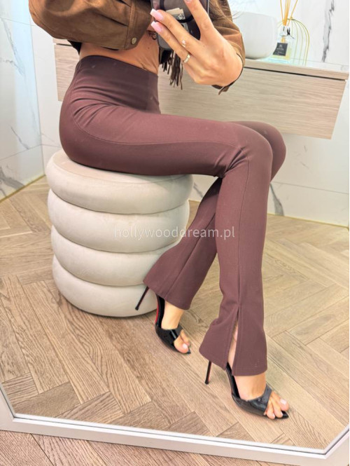 Legginsy z rozcięciem Klotex czekoladowe 31 - photo #17