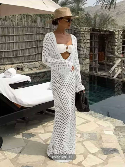 PRE ORDER !!! wysyłka po 10/05 !!!!Sukienka plażowa maxi szydełkowa BAHAMAS biała 89 - photo #8