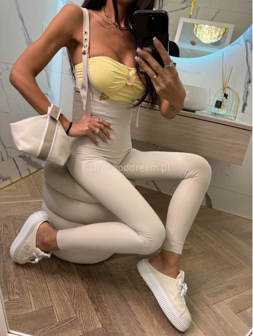 TOP BEZ RAMIĄCZEK Z OZDOBĄ ŚLIMACZEK IDUNA pastelowy żółty 19 - photo #5