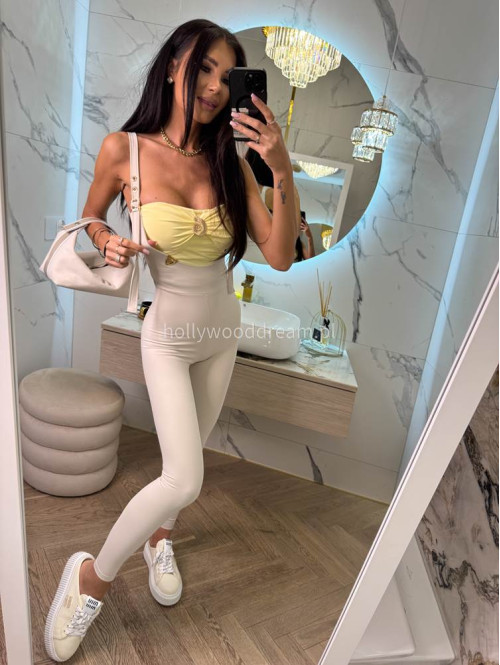 TOP BEZ RAMIĄCZEK Z OZDOBĄ ŚLIMACZEK IDUNA pastelowy żółty 19 - photo #7