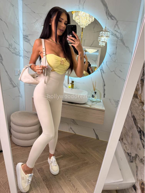 TOP BEZ RAMIĄCZEK Z OZDOBĄ ŚLIMACZEK IDUNA pastelowy żółty 19 - photo #9