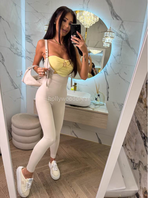 TOP BEZ RAMIĄCZEK Z OZDOBĄ ŚLIMACZEK IDUNA pastelowy żółty 19 - photo #10