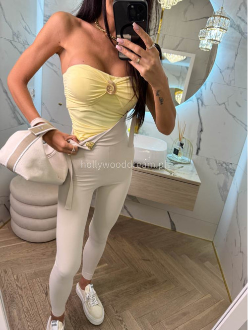 TOP BEZ RAMIĄCZEK Z OZDOBĄ ŚLIMACZEK IDUNA pastelowy żółty 19 - photo #13
