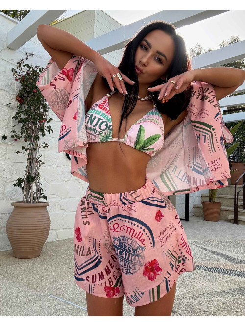 Bikini LA MILLA  wzory i napisy pudrowy róż 25 - photo #16