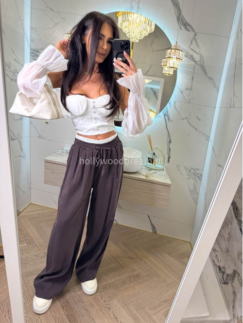 PRE ORDER !!! wysyłka po 10/06 !!!! Top z odpinanymi bufiastymi rękawami FLORENC biały 89 - photo #23