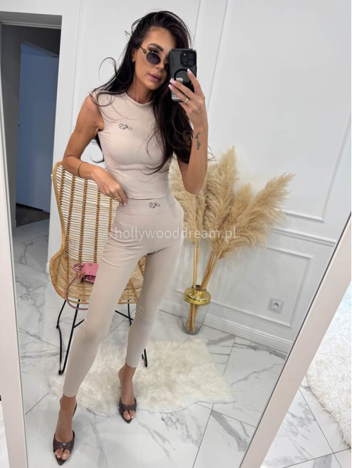 Legginsy z marszczeniem na tyle HERA beżowe 185 - photo #3