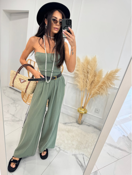 Kombinezon muślinowy z szerokimi spodniami DOLLARY khaki 19,02 - photo #1