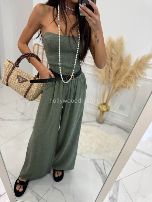 Kombinezon muślinowy z szerokimi spodniami DOLLARY khaki 19,02 - photo #6