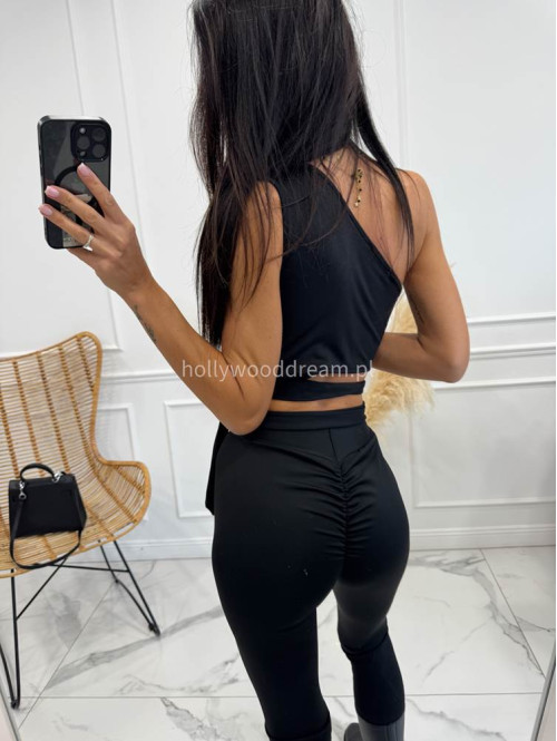 Legginsy z marszczeniem na tyle NATAN czarne 29 - photo #27