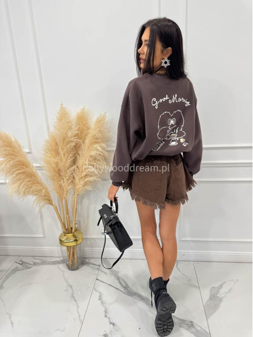 Bluza ze ściągaczami COFFE TIME czekoladowa 06 - photo #11