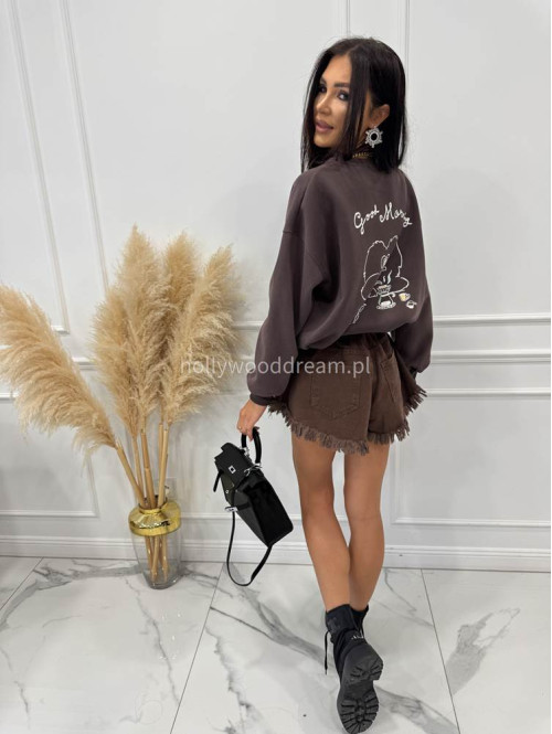 Bluza ze ściągaczami COFFE TIME czekoladowa 06 - photo #12