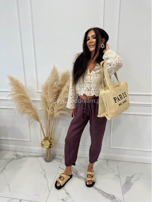 Torebka pleciona typu shopper słomiana MILANO beżowa - photo #15