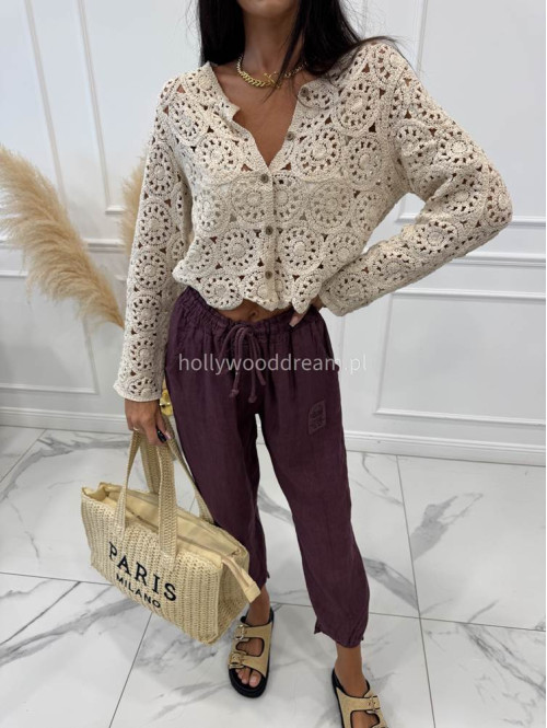 Torebka pleciona typu shopper słomiana MILANO beżowa - photo #18