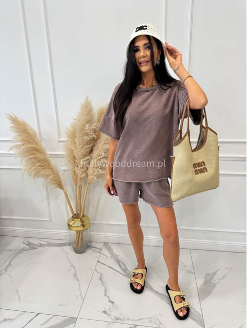 Duża torebka shopper ILA beżowa z brązowym paskiem - photo #26