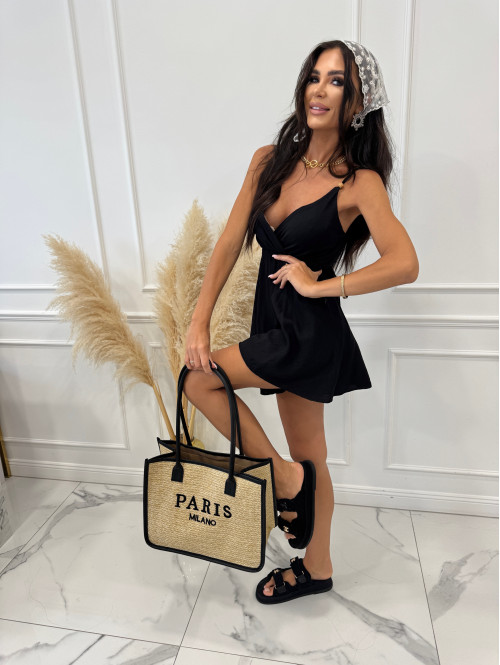 Duża torebka typu shopper PARIS z czarnym paskiem - photo #1