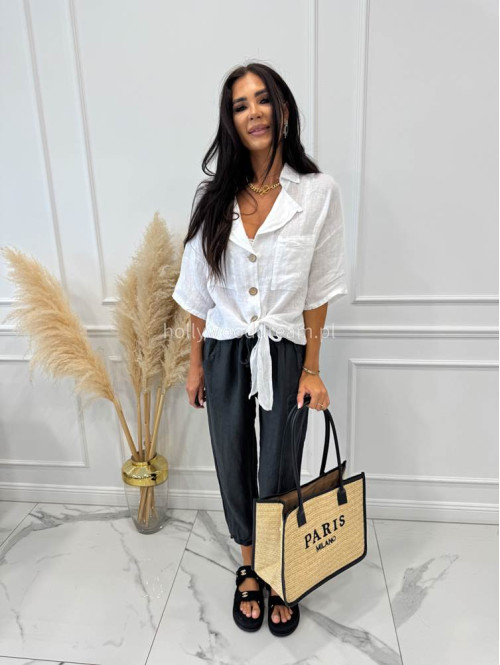 Duża torebka typu shopper PARIS z czarnym paskiem - photo #4