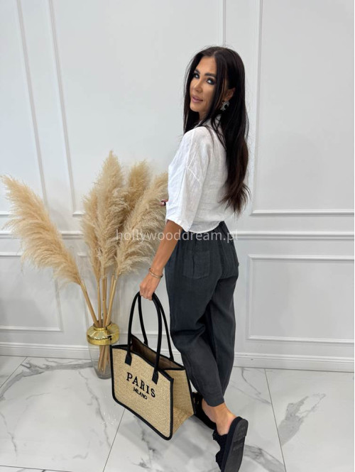 Duża torebka typu shopper PARIS z czarnym paskiem - photo #7