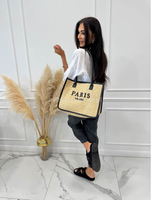 Duża torebka typu shopper PARIS z czarnym paskiem - photo #8