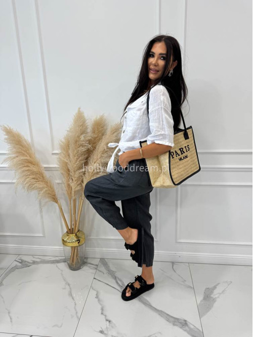 Duża torebka typu shopper PARIS z czarnym paskiem - photo #10