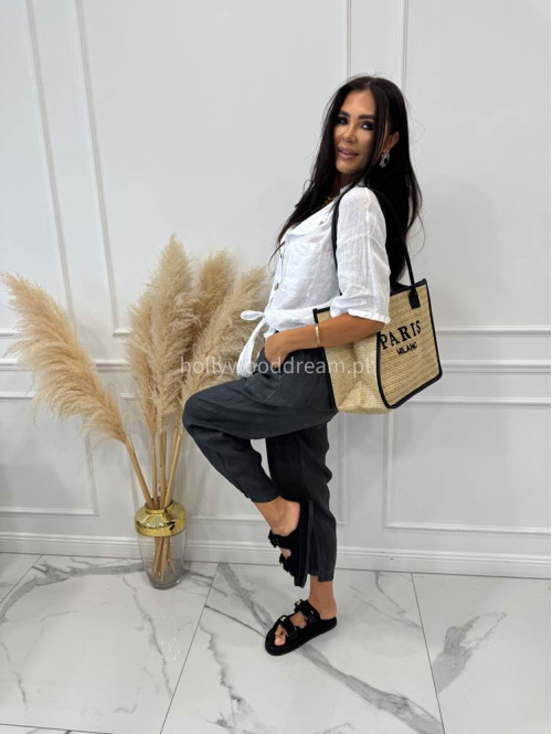 Duża torebka typu shopper PARIS z czarnym paskiem - photo #11