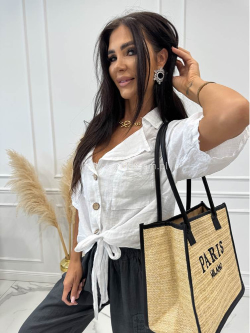 Duża torebka typu shopper PARIS z czarnym paskiem - photo #12