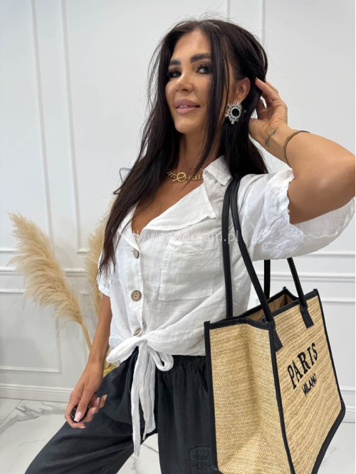 Duża torebka typu shopper PARIS z czarnym paskiem - photo #13