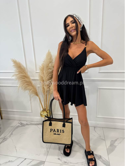 Duża torebka typu shopper PARIS z czarnym paskiem - photo #15