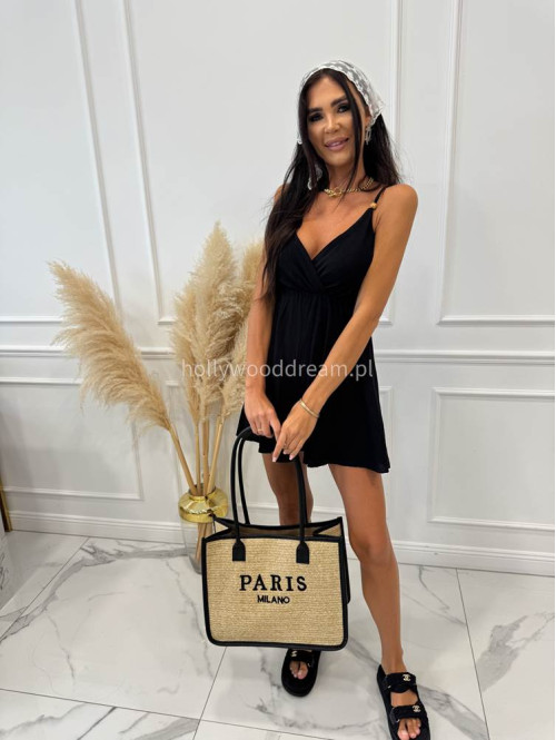 Duża torebka typu shopper PARIS z czarnym paskiem - photo #16