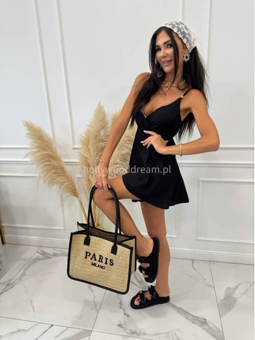 Duża torebka typu shopper PARIS z czarnym paskiem - photo #20