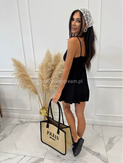 Duża torebka typu shopper PARIS z czarnym paskiem - photo #21