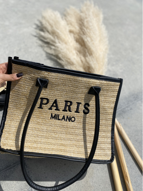Duża torebka typu shopper PARIS z czarnym paskiem - photo #28
