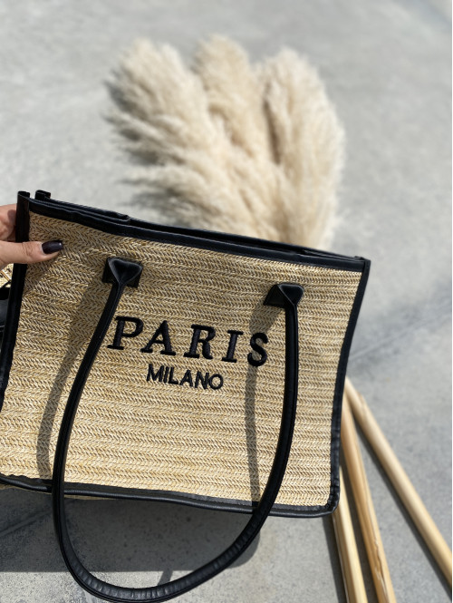 Duża torebka typu shopper PARIS z czarnym paskiem - photo #31