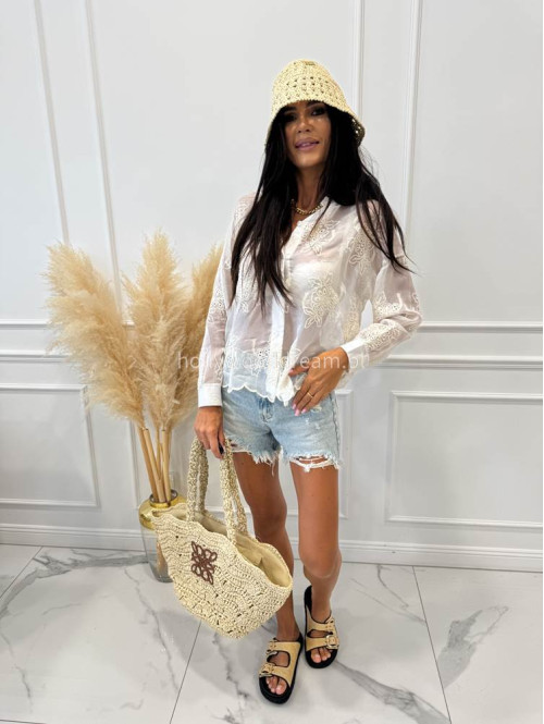 Spodenki jeansowe krótkie z przetarciami KAMILO jasny jeans 94 - photo #14