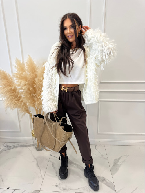 Crop top oversize z bawełną HAMILTON biały 06