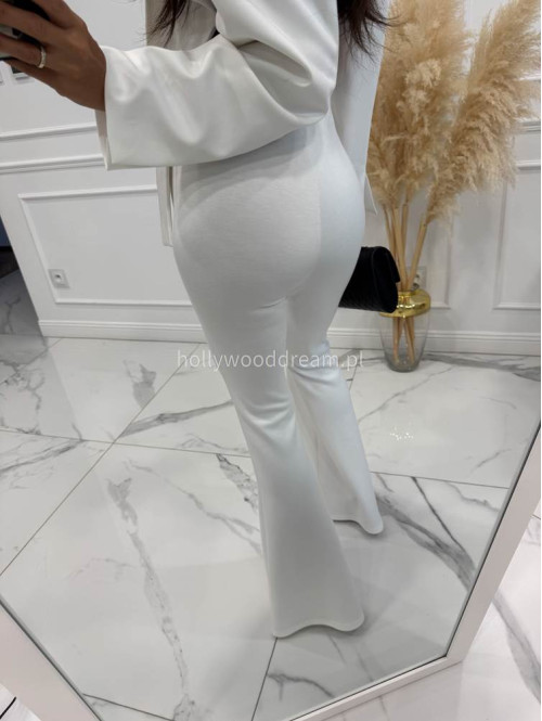 Legginsy dzwony MILA białe 161