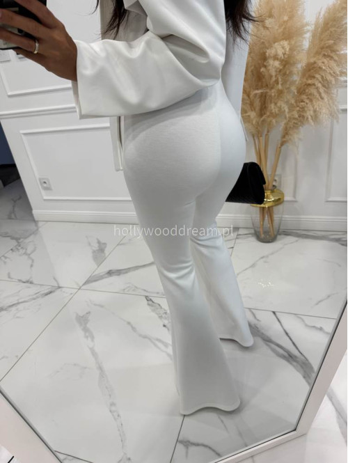 Legginsy dzwony MILA białe 161 - photo #2