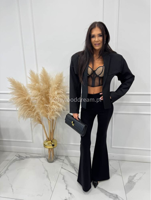 Legginsy dzwony MILA czarne 161 - photo #6
