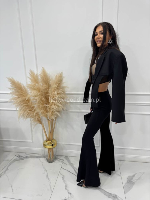Legginsy dzwony MILA czarne 161 - photo #12