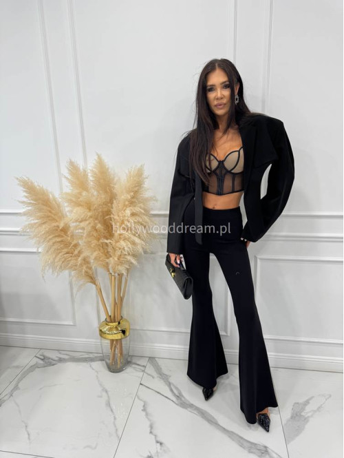 Legginsy dzwony MILA czarne 161 - photo #13