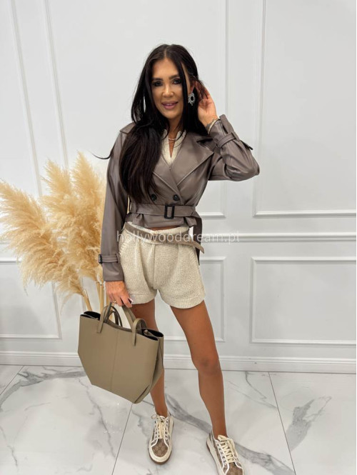 Torebka średnia shopper skórzana z wkładem GLAMOUR czekoladowa - photo #10